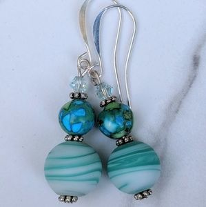 Handmade earrings with composite beads
